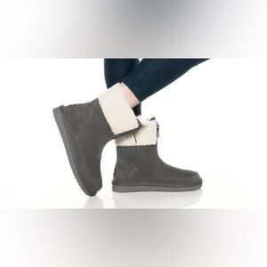 Koolaburra by UGG AUS Lytta Short Suede Boots Zipper Winter Faux Fur Warm Cozy